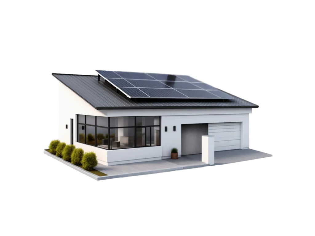 paneles solares para casa en el techo de un hogar