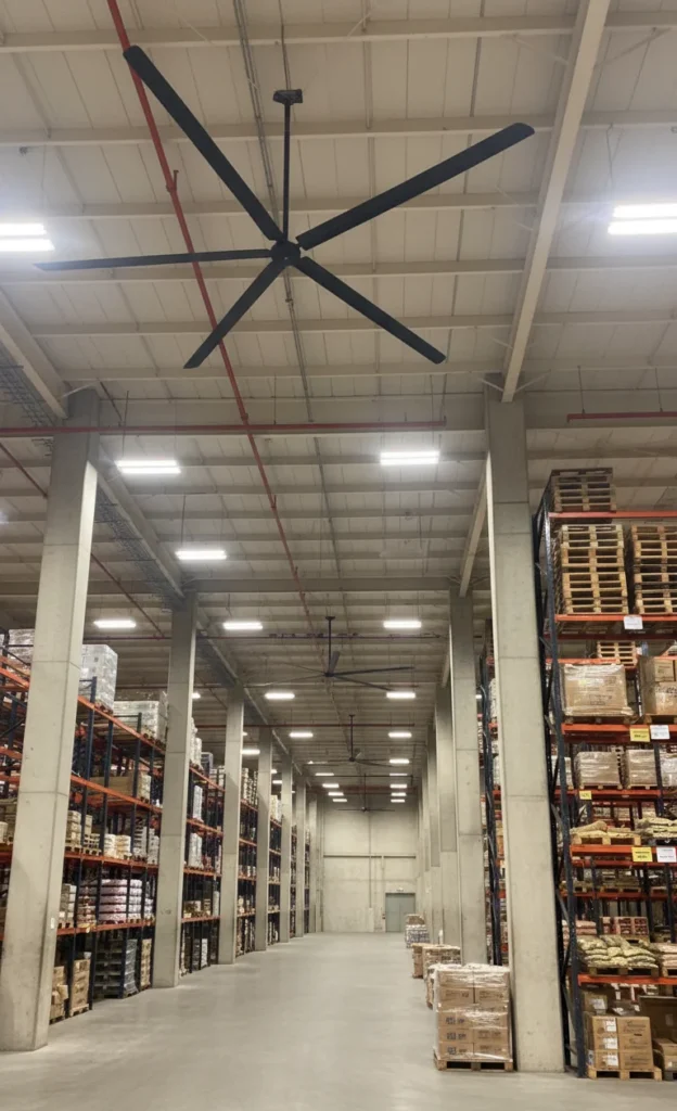 Ventiladores HVLS instalados en guayaquil por biotecno